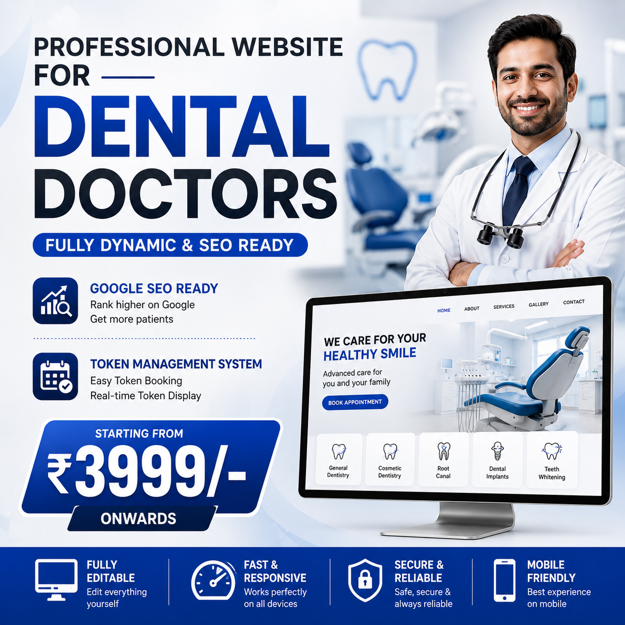 Dynamic Website For Dental Clinic ₹3999/- Only  - IT Company Kerala